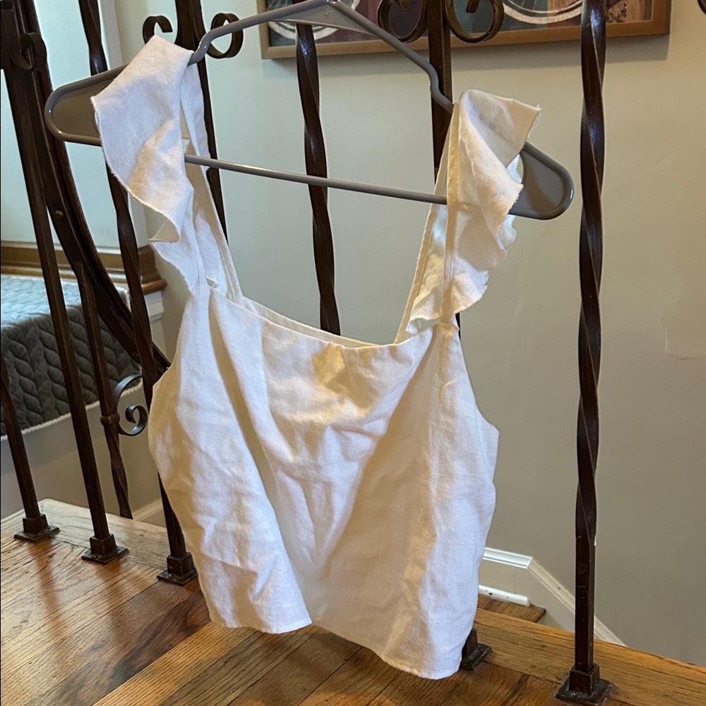 ROLLA'S White Ruffle Tank Top